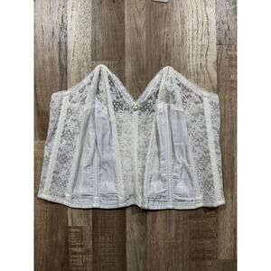 Vintage 1980's Women's Lady Marlene White Rosette Bustier Top size 40D Coquette